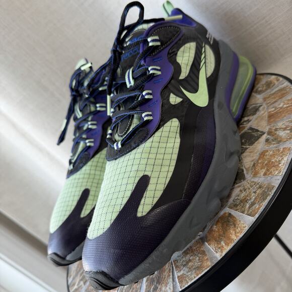 Nike Air Max 270 React CT1617-001 Black Green Purple Size 13 - Picture 7 of 16